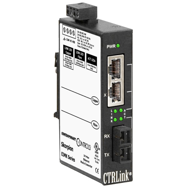 Der EIMK-100T-FC von Contemporary Controls ist ein Medienkonverter.