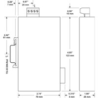 Zeichnung des EISK5-100T/FCS Unmanaged Netzwerk Switch von Contemporary Controls