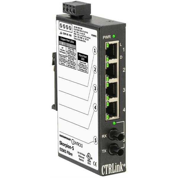 EISK5-100T/FT Contemporary Controls Unmanaged 5-Port Netzwerkswitch