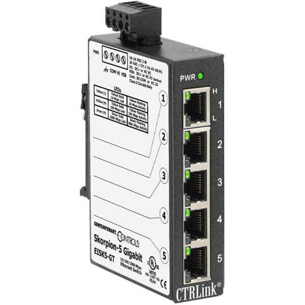 EISK5-GT Contemporary Controls 5-Port Gigabit Ethernet Switch