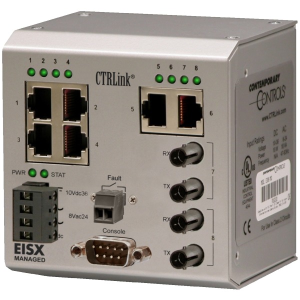 Der EISX8M-100T-FT von Contemporary Controls ist ein Unmanaged Outdoor Switch.