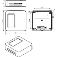 Zeichnung des EIAQd10 Indoor LoRaWAN CO2 Sensor von Elsys