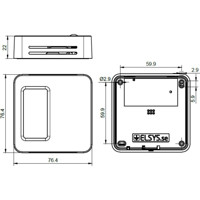 ETHd10 LoRaWAN Sensor mit Display für die Messung der Temperatur und Luftfeuchte von Elsys Zeichnung