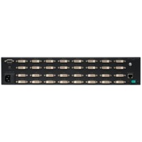 Rückseite mit Anschlüssen des GEF-DVI-16416-PB DVI Matrix-Switchers von Gefen.