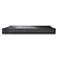 Rückseite des Expert Power Control 8041-1 12-fach switched PDU, schaltbarer IP Stromverteiler von Gude