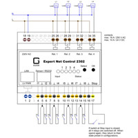 Expert Net Control 2302-1 Gude Remote I/O System mit 8 passiven Trockenkontakten und 4 Relaisausgängen über TCP/IP Diagramm