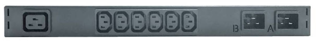 Rückseite mit A/B-Einspeisung und Ausgängen des Expert Transfer Switch 8801-1.