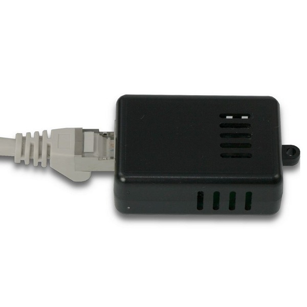 Dualsensor für Temperatur und Luftfeuchtigkeit von Gude mit RJ-45 Buchse für Kabel bis 40m.