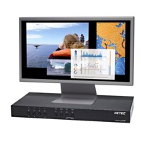 V-Switch quad XP 4-fach DVI, USB, PS/2 Multiviewer und KVM Switch von HETEC.