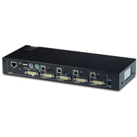 Rückseite mit den verschiedenen Anschlüssen des K204 Secure KVM Switches von High Sec Labs.