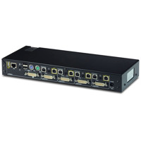 DVI, USB, Audio und DPP Anschlüsse des K204E Secure KVM Switches von High Sec Labs.