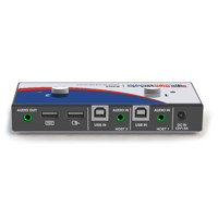 USB- und Audio-Anschlüsse des KM302 2 Port Secure KM Switches von High Sec Labs.