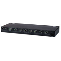 USB- und Audioanschlüsse des K308 Secure KM Switches mit 8 Ports von High Sec Labs.