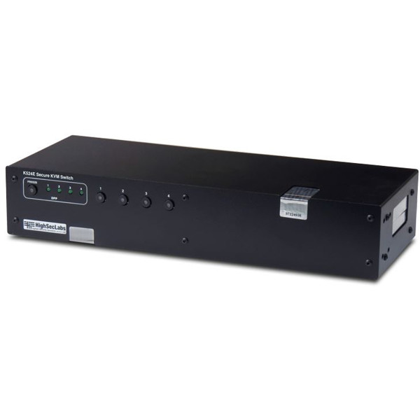 K524E Secure KVM Switch von High Sec Labs mit Dual-Head DisplayPort und USB.