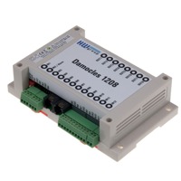 Damocles 1208 von HW group überwacht bis zu 12 Trockenkontakte und kann 8 Output Relays steuern.