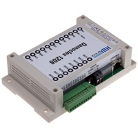 Damocles 1208 von HW group überwacht bis zu 12 Trockenkontakte und kann 8 Output Relays steuern.