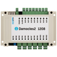 Oberseite mit Indikations-LEDs der Damocles2 1208 Ethernet I/O Einheit von HW group.
