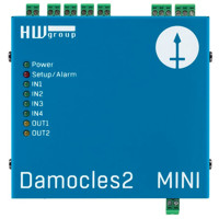 Damocles2 MINI Web-Relais von HW group mit 4 digitalen Eingängen und 2 digitalen Ausgängen.