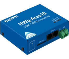 HWg-Ares10 GSM Thermometer von HW group mit 3 Sensorports und 2 digitalen Eingängen.