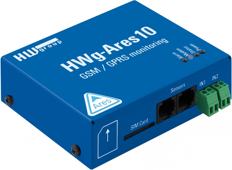 HWg-Ares10 - HW group GSM Thermometer 3 Sensoren 2 digital Inputs