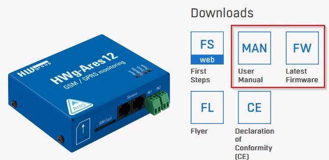 HWg Produktseite Downloads