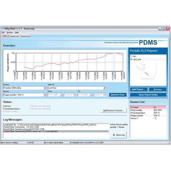 HWg-PDMS von HW group ist eine Monitoring-Software für Sensoren über LAN oder GSM.