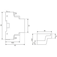 Meter 1f PRO1-Mb 45A M-BUS einphasiger 45A Energiezähler mit M-BUS von HW group Zeichnung