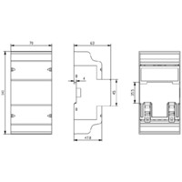 Meter 3f PRO380-Mb 100A M-BUS dreiphasiger 100A Stromzähler mit einem M-BUS und S0 Anschluss von HW group Zeichnung