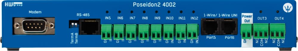 Poseidon2 4002 sichere Lösung für Serverraum Überwachung von HW group Back
