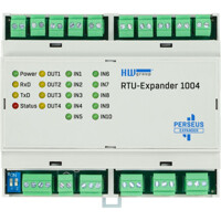 Front der RTU-Expander 1004 Perseus Erweiterung mit 10x DI und 4x DO von HW group