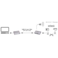 Diagramm zur Anwendung des USB 2.0 Ranger 2204 USB Extenders von Icron.