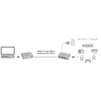 Diagramm zur Anwendung des USB 2.0 Ranger 2224 von Icron.