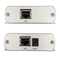 Rückseite mit RJ45 Port und Stromversorgung des USB 2.0 Ranger 2301 von Icron.