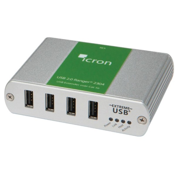 USB 2.0 Ranger 2304 von Icron ist ein USB Extendeer über CAT 5e mit 4 Ports auf 100m.