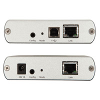 Rückseite mit Anschlüssen des USB 2.0 Ranger 2304GE-LAN USB over IP Extenders von Icron.