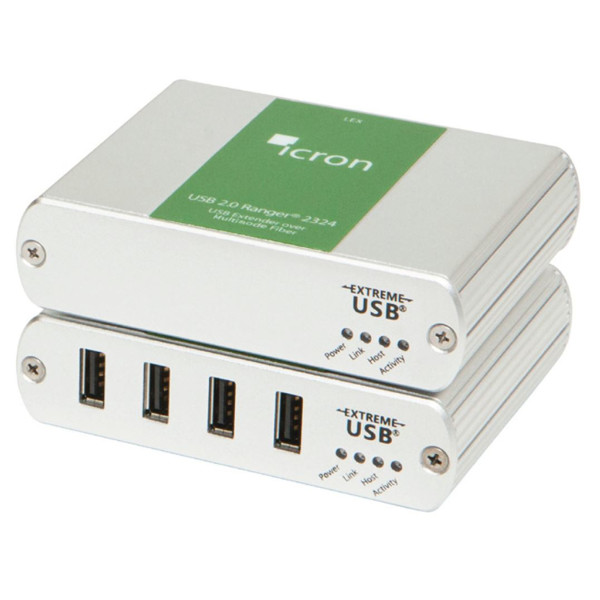 USB 2.0 Ranger 2324 4 Port USB 2.0 Extender über Glasfaserleitungen auf 500m von Icron.