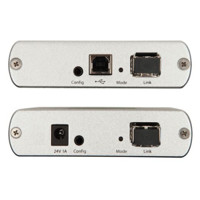 Rückseite mit USB- und LWL-Ports des USB 2.0 Ranger 2324 USB Extenders von Icron.