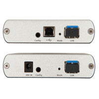 Rückseite mit Anschlüssen des USB 2.0 Ranger 2344 USB über Glasfaser Extenders von Icron.