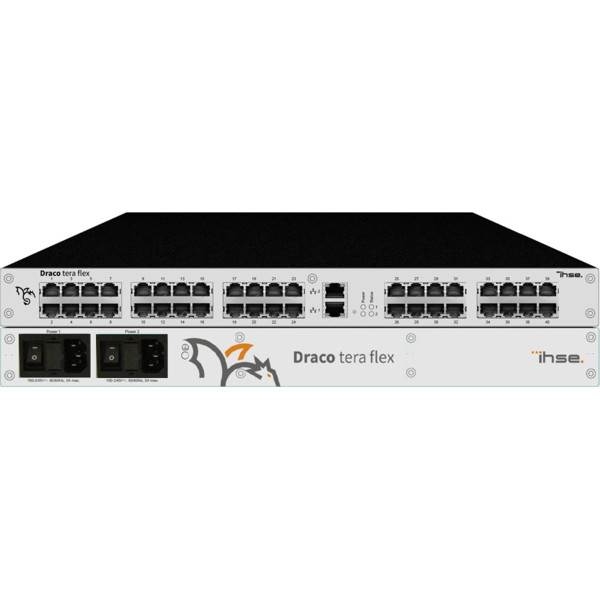 Draco tera flex CATx KVM Matrixswitches mit bis zu 160x 1G oder 3G CATx Anschlüsse von Ihse