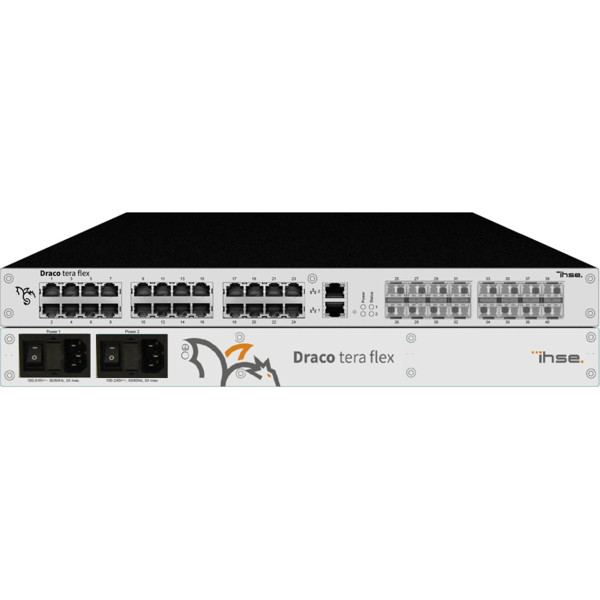 Draco tera flex Hybrid KVM Matrix Switches mit CATx und Glasfaser Anschlüssen von IHSE