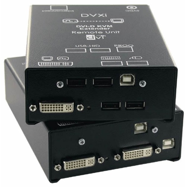 DVXi/ET Ihse DVI KVM Extender über CATx und Glasfaser DVI-D Video, USB, PS/2, USB 2.0, Audio, RS232