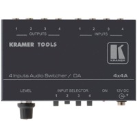 4x4A von Kramer Electronics ist ein Audio Switch und Verteiler mit 4 Eingängen und 4 Ausgängen.