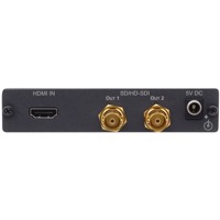 HDMI Eingang und 3G HD-SDI Ausgänge des FC-113 Konverters von Kramer Electronics.