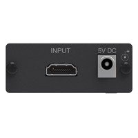 HDMI Eingang und 5V DC Stromanschluss des PT-101UHD 4K HDMI Repeaters von Kramer.