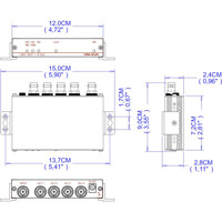 VM-4UX kompakter 1:4 12G SDI Verteilverstärker für 4K60 Auflösungen mit 30 bpp von Kramer Electronics Zeichnung