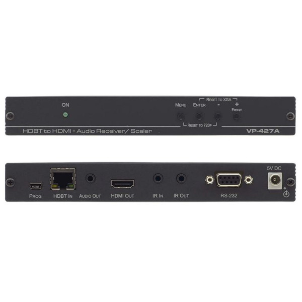 VP-427A HDBaseT Empfänger von Kramer Electronics für HDMI und Audio mit integriertem Scaler.