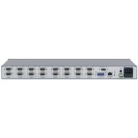 Die VGA Ein- und Ausgänge, RS-232 Port und Ethernet-Port des VP-4x8 Matrix Switches von Kramer Electronics.