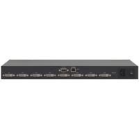 DVI Aus- und Eingänge, RS-232- und Ethernet-Port des VS-44HDCP DVI Matrix-Switches von Kramer Electronics.