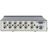 Audio-Ein- und Ausgänge des VS-55A Audio-Umschalters von Kramer Electronics.