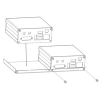 Skizze zur Anwendung des DMS Dual Montage Sets von KVM TEC für 2 Extender.